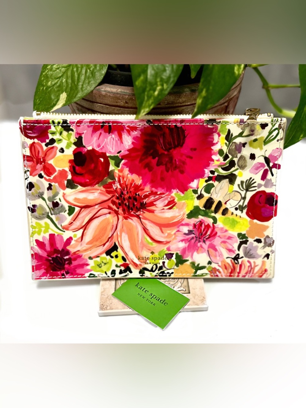 Kate Spade Colorful Floral Pouch/travel bag/Cosmetic.